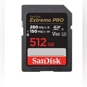 Brand new  SanDisk 512GB Extreme PRO UHS-II SDXC Memory